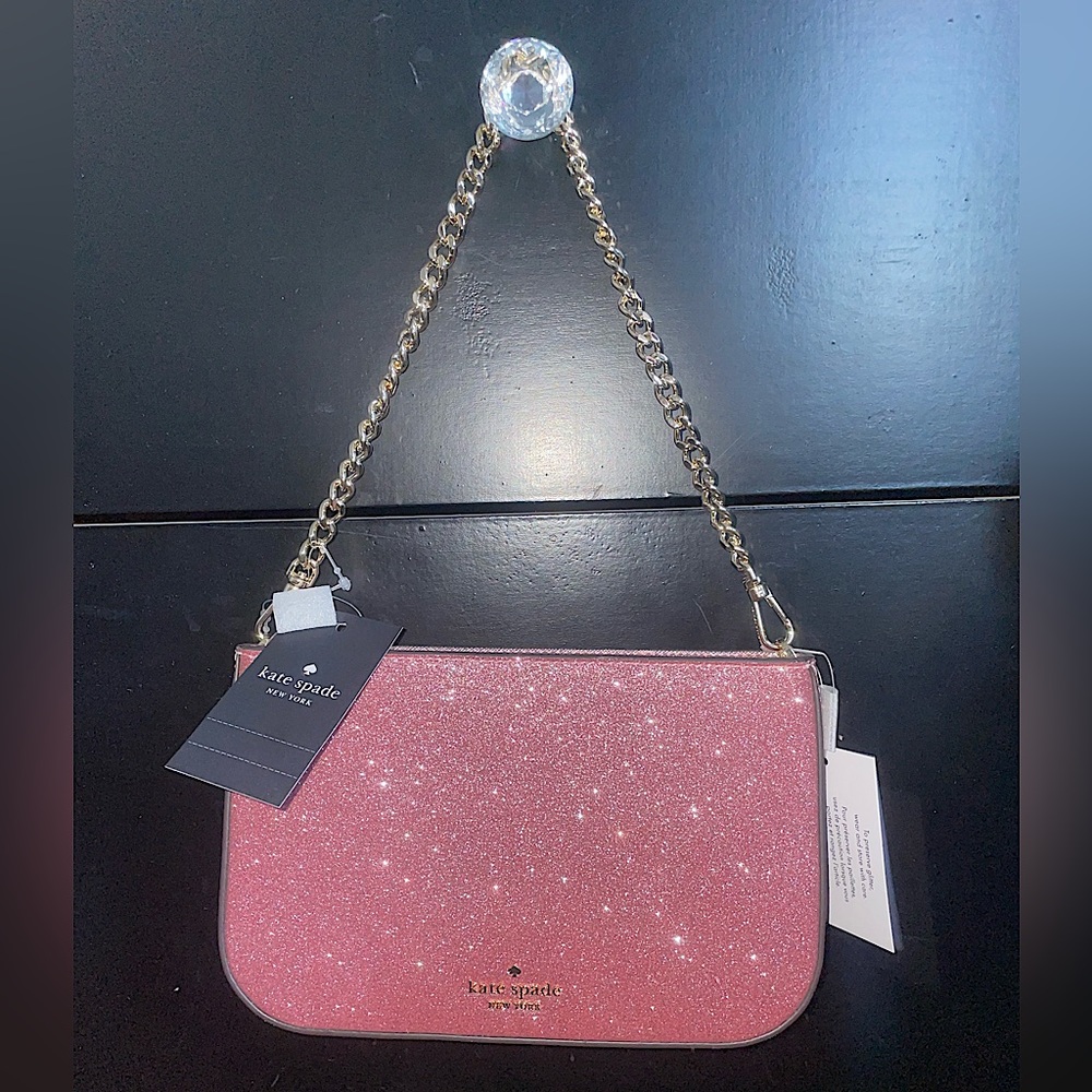 Kate spade pink glitter baguette NWT - Picture 1 of 2